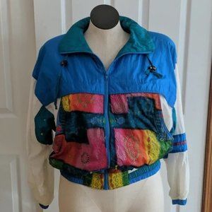 Vintage Neon Windbreaker and Matching Pants / Track suit